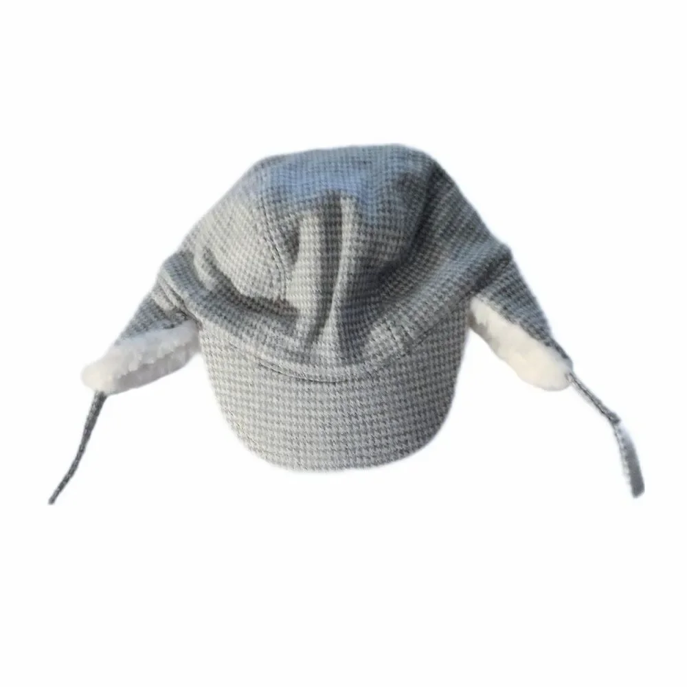 Janie&Jack Gray Plaid Sherpa Trapper Hat sz 0-3M